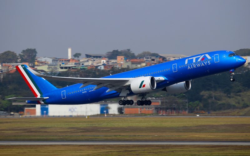 Airbus A350 da ITA Airways fará escala técnica no Rio de Janeiro devido a obras em Buenos Aires