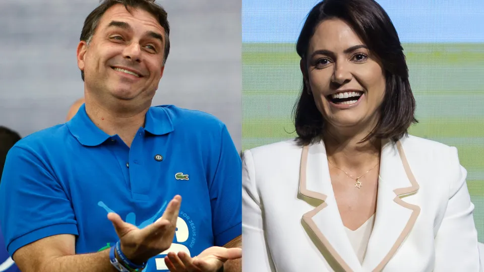 Michelle Bolsonaro grava vídeo com Flávio após racha familiar