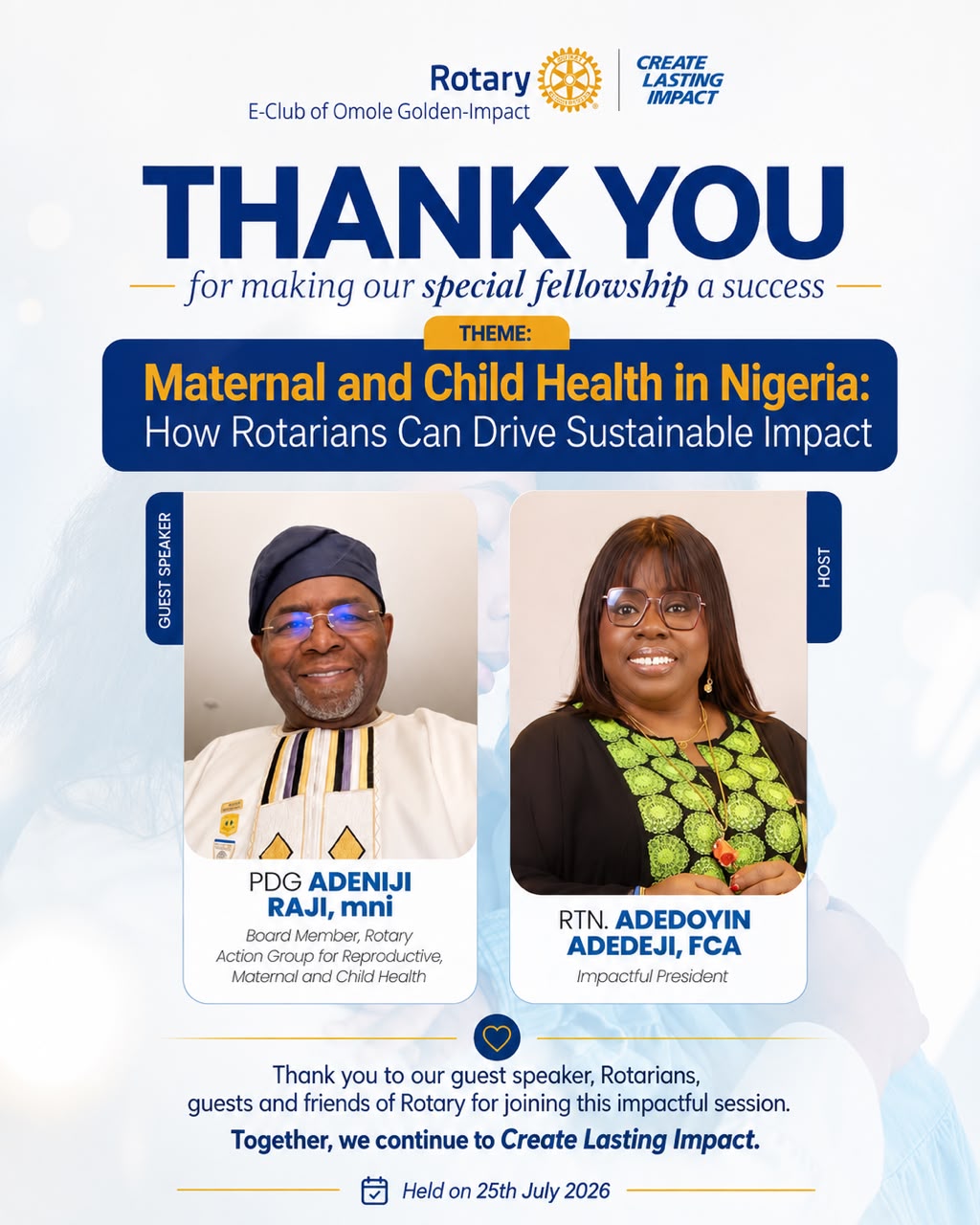 Rotary E-Club of Omole Addresses Key Maternal and Child Health Issues in Nigeria