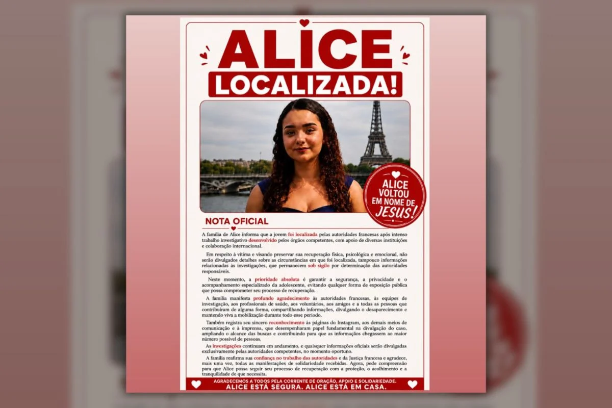 Irmã de brasileira desaparecida na França diz: 'Vai ficar tudo bem'