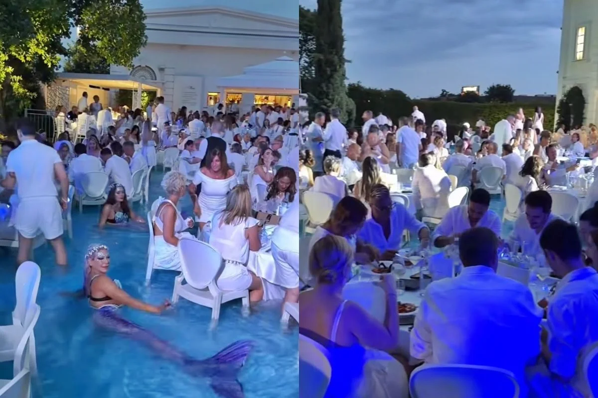 Jantar em Piscina com Sereias Vira Trend