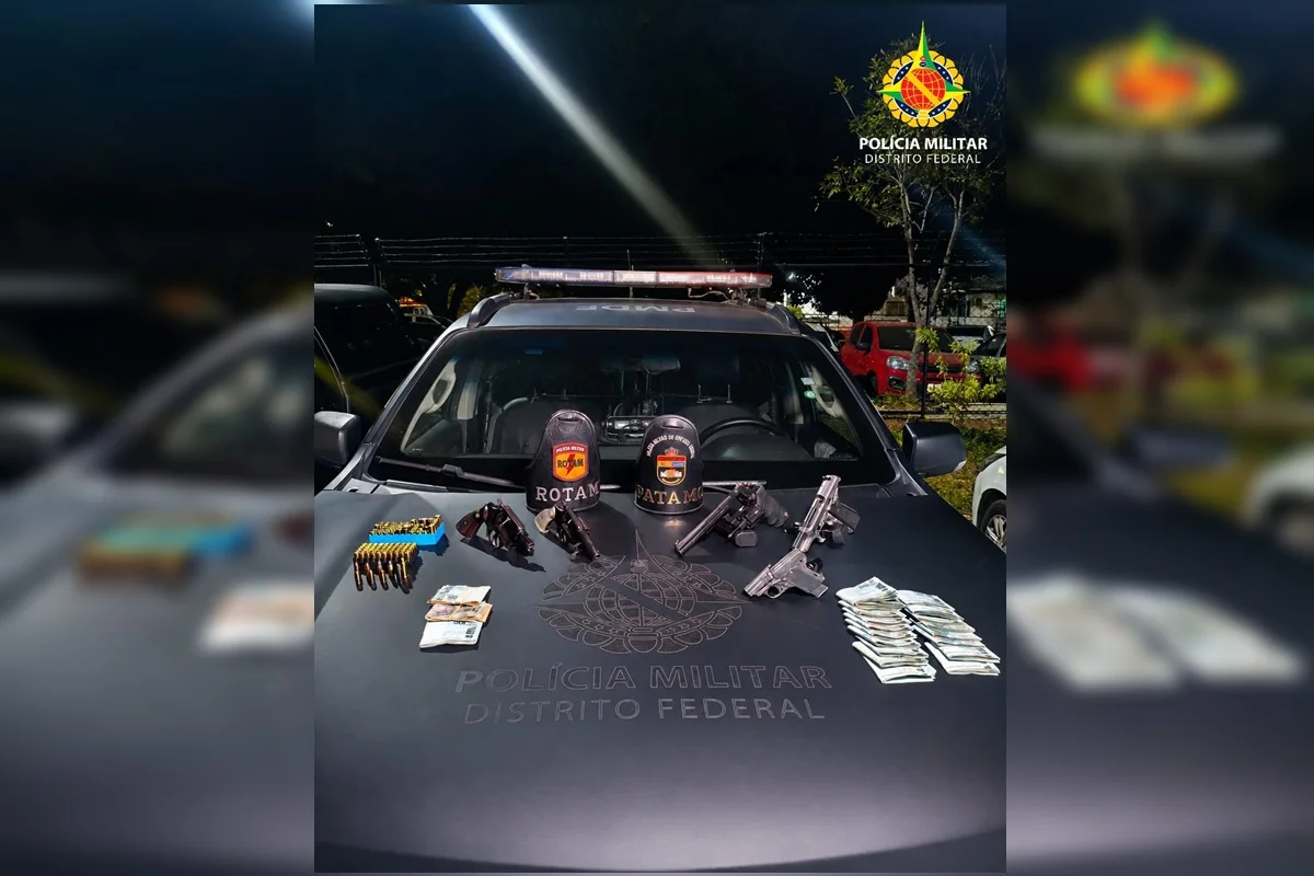 Polícia recupera carro, apreende cinco armas e R$ 21 mil no Gama