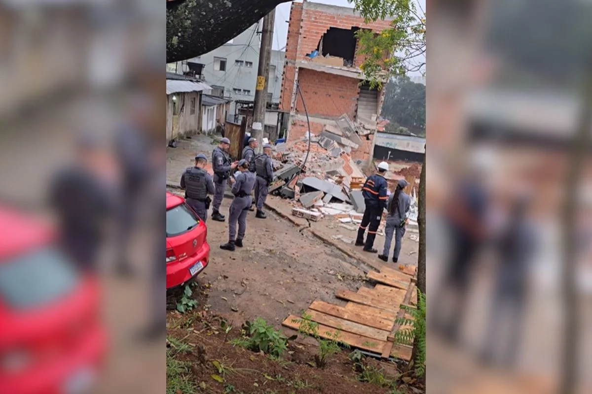 Defesa Civil interdita imóveis vizinhos após desabamento em São Bernardo e deixa 20 desabrigados