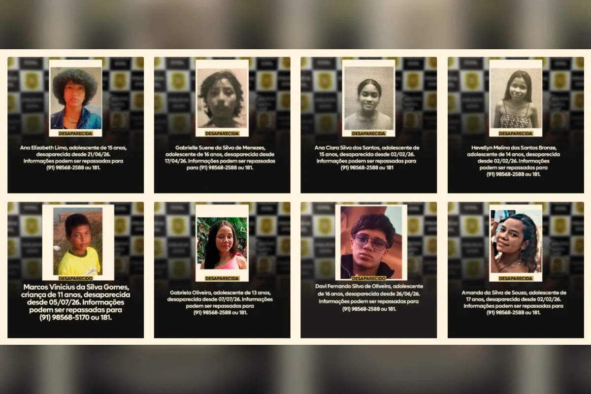 Polícia procura 14 adolescentes desaparecidos no Pará de 2026